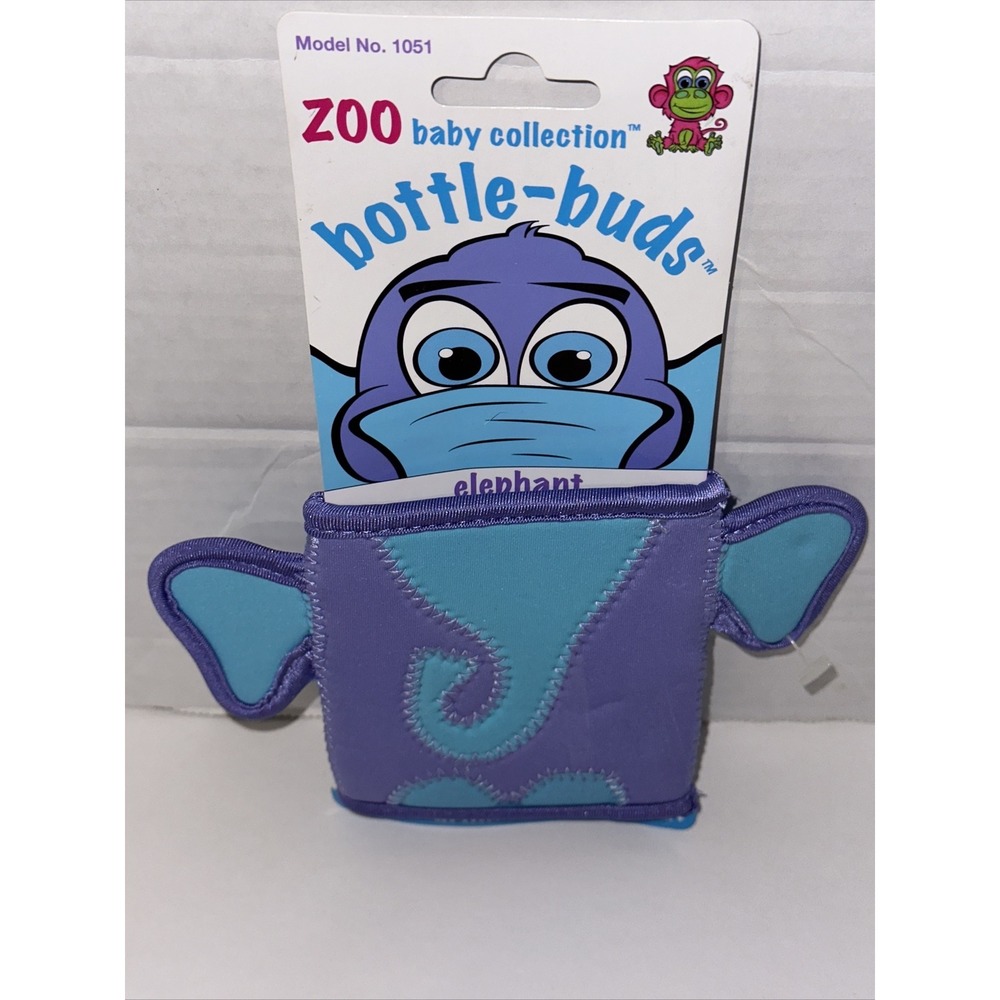 KidKusion Bottle-Bud Koozie Elephant Zoo Baby Collection Neoprene Beverage Hold - Picture 8 of 16